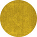 Round Oriental Yellow Industrial Rug, urb2175yw