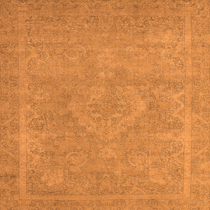 Square Machine Washable Oriental Orange Industrial Area Rugs, wshurb2175org