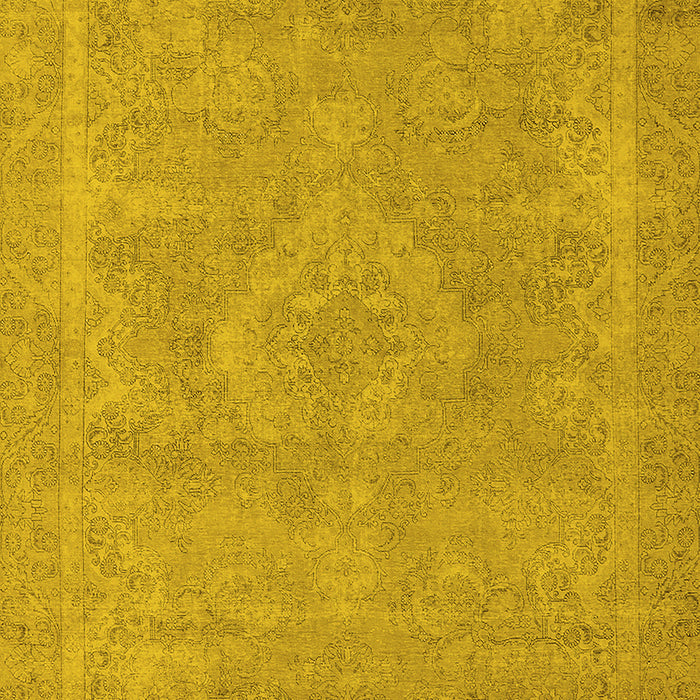 Machine Washable Oriental Yellow Industrial Rug, wshurb2175yw