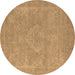 Round Machine Washable Oriental Brown Industrial Rug, wshurb2175brn