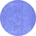 Round Oriental Blue Industrial Rug, urb2175blu