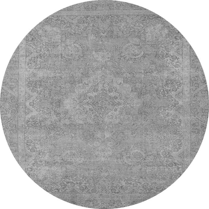 Round Oriental Gray Industrial Rug, urb2175gry