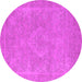 Round Oriental Pink Industrial Rug, urb2175pnk