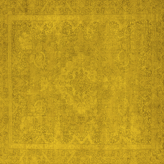 Square Machine Washable Oriental Yellow Industrial Rug, wshurb2175yw