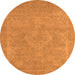 Round Oriental Orange Industrial Rug, urb2175org