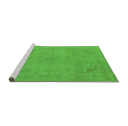Sideview of Machine Washable Oriental Green Industrial Area Rugs, wshurb2176grn
