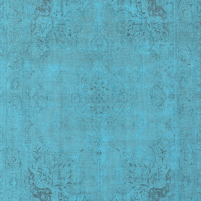 Machine Washable Oriental Light Blue Industrial Rug, wshurb2176lblu