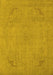 Machine Washable Oriental Yellow Industrial Rug, wshurb2176yw