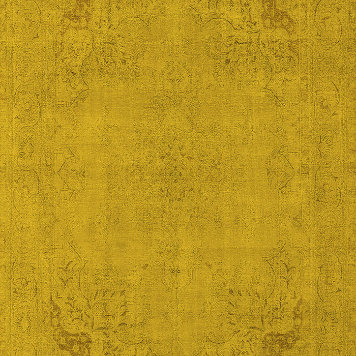 Machine Washable Oriental Yellow Industrial Rug, wshurb2176yw