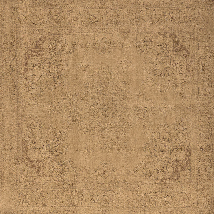 Square Machine Washable Oriental Brown Industrial Rug, wshurb2176brn