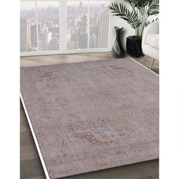 Mid-Century Modern Rose Purple Oriental Rug in Family Room, urb2176