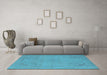 Machine Washable Oriental Light Blue Industrial Rug in a Living Room, wshurb2176lblu