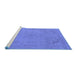 Sideview of Machine Washable Oriental Blue Industrial Rug, wshurb2176blu