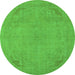 Round Oriental Green Industrial Rug, urb2176grn