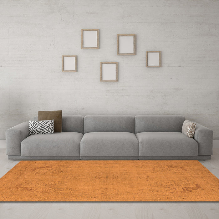 Machine Washable Oriental Orange Industrial Area Rugs in a Living Room, wshurb2176org