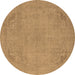 Round Oriental Brown Industrial Rug, urb2176brn