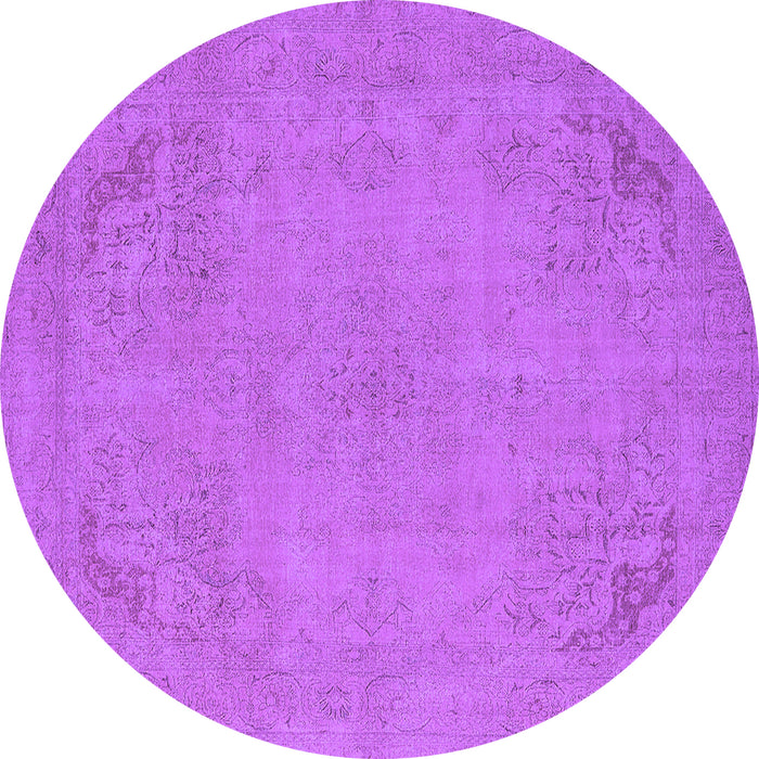 Round Oriental Purple Industrial Rug, urb2176pur