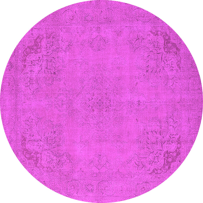 Round Oriental Pink Industrial Rug, urb2176pnk