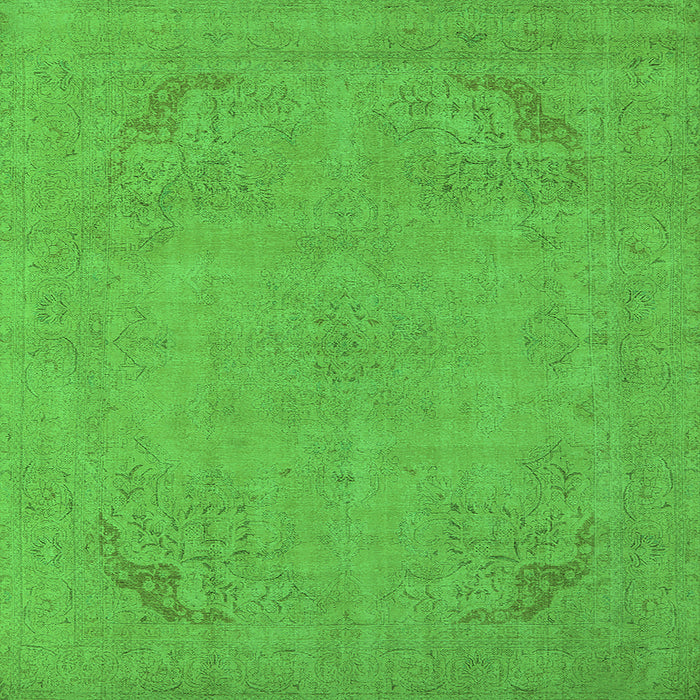 Square Machine Washable Oriental Green Industrial Area Rugs, wshurb2176grn