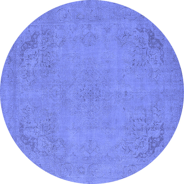 Round Oriental Blue Industrial Rug, urb2176blu
