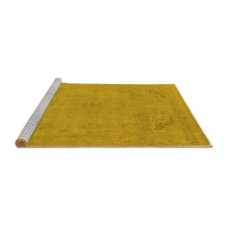 Sideview of Machine Washable Oriental Yellow Industrial Rug, wshurb2176yw