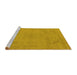 Sideview of Machine Washable Oriental Yellow Industrial Rug, wshurb2176yw