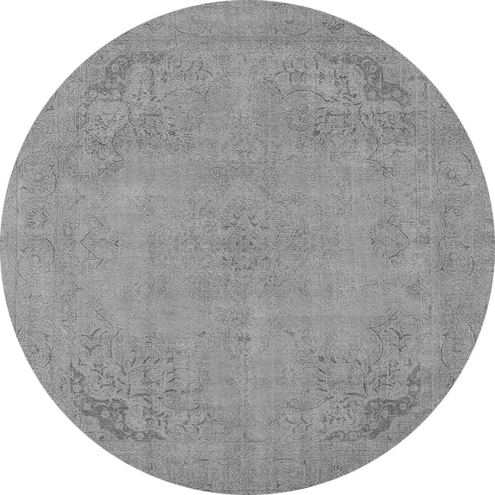 Round Oriental Gray Industrial Rug, urb2176gry