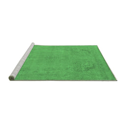 Sideview of Machine Washable Oriental Emerald Green Industrial Area Rugs, wshurb2176emgrn