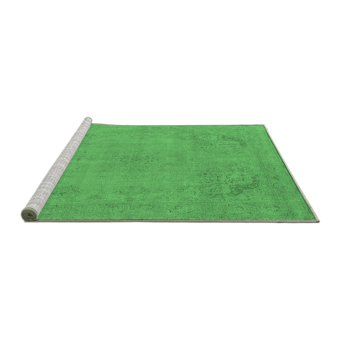 Sideview of Machine Washable Oriental Emerald Green Industrial Area Rugs, wshurb2176emgrn
