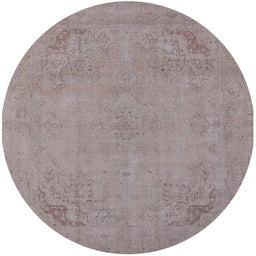 Round Machine Washable Industrial Modern Rose Dust Purple Rug, wshurb2176