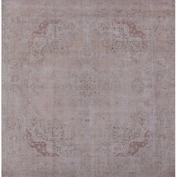 Square Mid-Century Modern Rose Purple Oriental Rug, urb2176