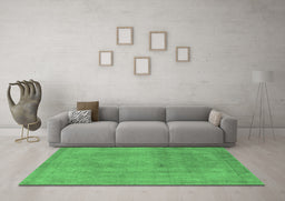 Machine Washable Oriental Emerald Green Industrial Area Rugs in a Living Room,, wshurb2177emgrn