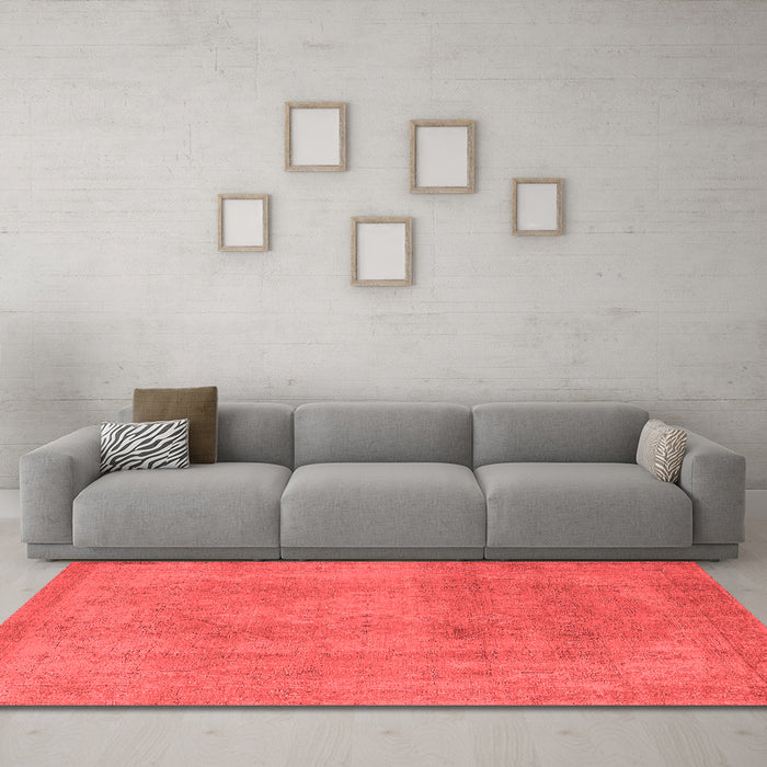 Industrial Red Washable Rugs