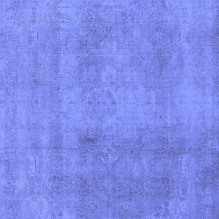 Machine Washable Oriental Blue Industrial Rug, wshurb2177blu