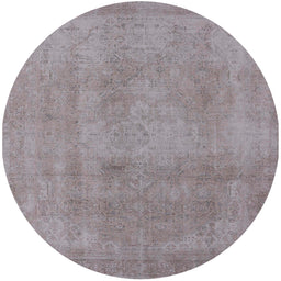 Round Machine Washable Industrial Modern Rose Dust Purple Rug, wshurb2177