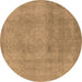 Round Machine Washable Oriental Brown Industrial Rug, wshurb2177brn