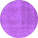 Round Oriental Purple Industrial Rug, urb2177pur