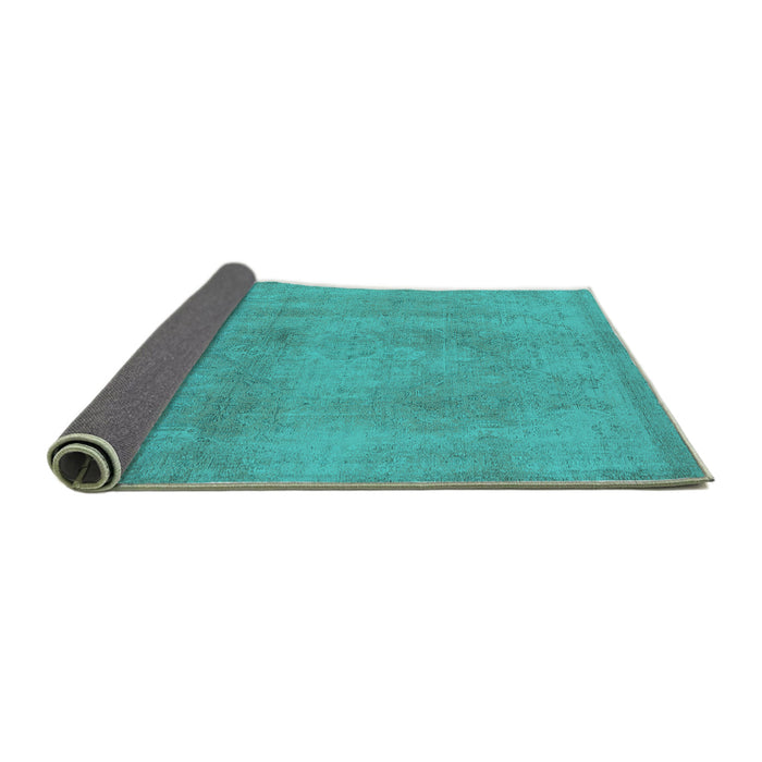Sideview of Oriental Turquoise Industrial Rug, urb2177turq