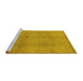 Sideview of Machine Washable Oriental Yellow Industrial Rug, wshurb2177yw