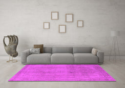 Machine Washable Oriental Pink Industrial Rug in a Living Room, wshurb2177pnk
