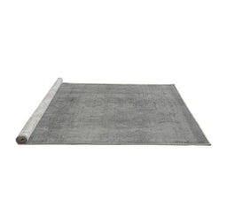 Sideview of Machine Washable Oriental Gray Industrial Rug, wshurb2177gry