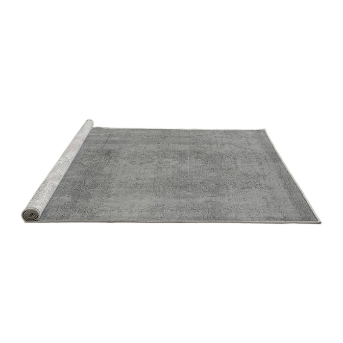 Sideview of Machine Washable Oriental Gray Industrial Rug, wshurb2177gry