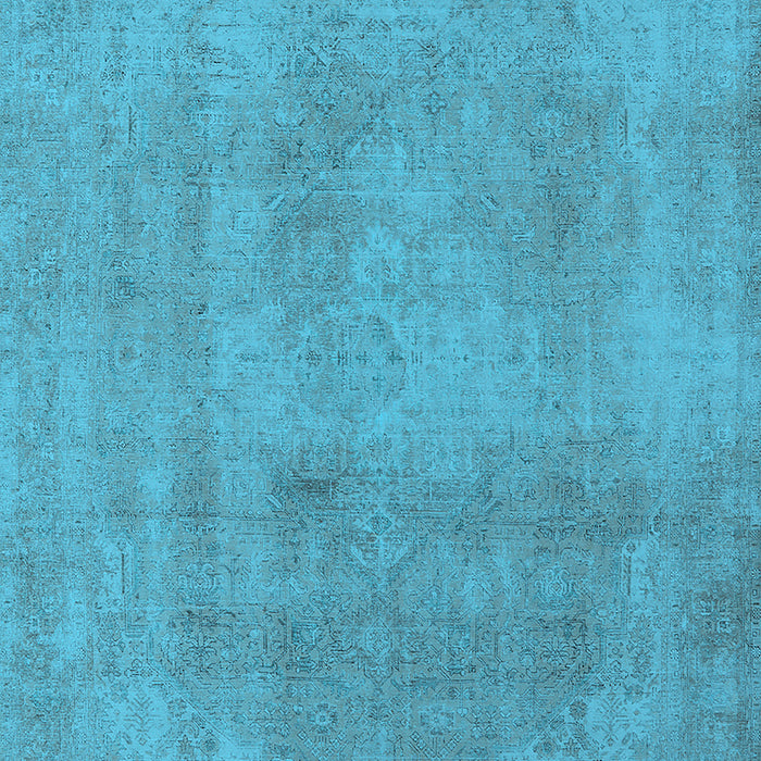 Machine Washable Oriental Light Blue Industrial Rug, wshurb2177lblu