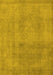 Machine Washable Oriental Yellow Industrial Rug, wshurb2177yw