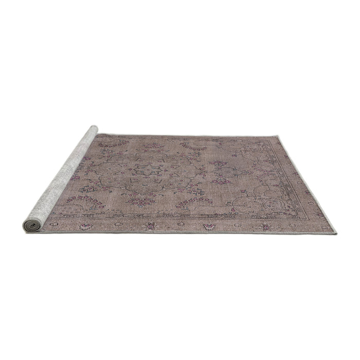 Sideview of Machine Washable Industrial Modern Mauve Taupe Purple Rug, wshurb2178