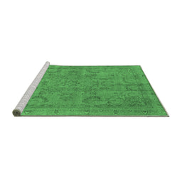 Sideview of Machine Washable Oriental Emerald Green Industrial Area Rugs, wshurb2178emgrn