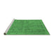 Sideview of Machine Washable Oriental Emerald Green Industrial Area Rugs, wshurb2178emgrn