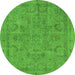 Round Oriental Green Industrial Rug, urb2178grn