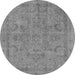 Round Oriental Gray Industrial Rug, urb2178gry