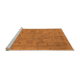 Sideview of Machine Washable Oriental Orange Industrial Area Rugs, wshurb2178org